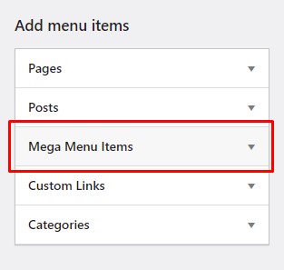 Mega Menu Items in WordPress Menu Admin