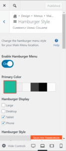 hamburger menu crio wordpress theme