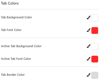 Tab Color Controls