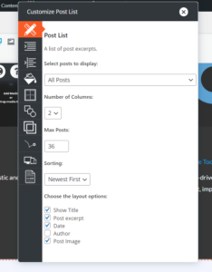 boldgrid post list customizer
