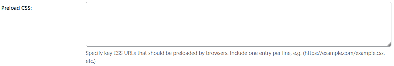 Preload CSS input