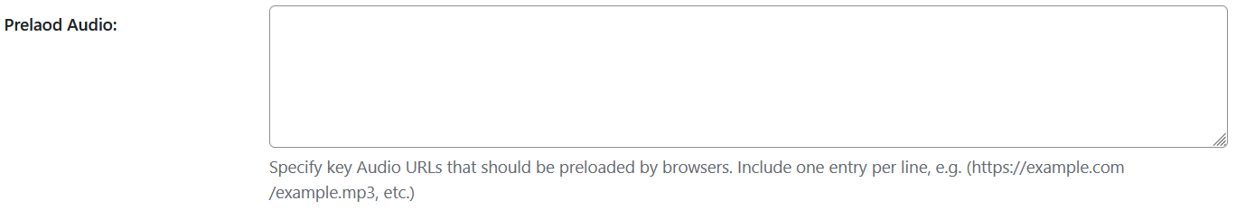 Preload Audio input