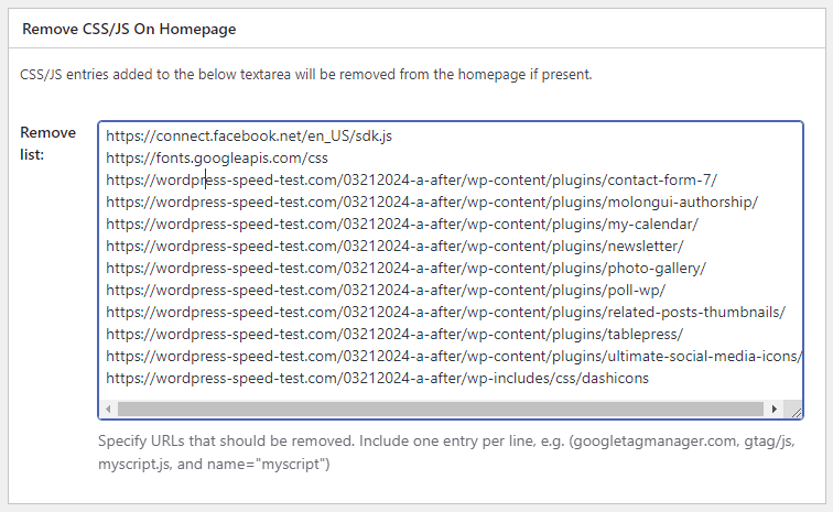 A screenshot showing how we configured w3 total cache.