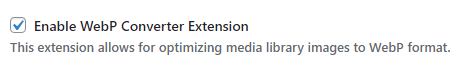 Enable WebP conversion option
