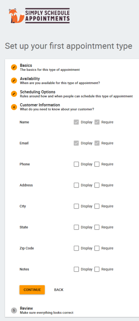 Create your appointment form
