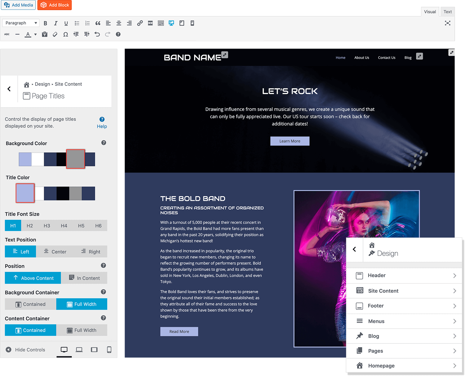 Crio WordPress Customizer