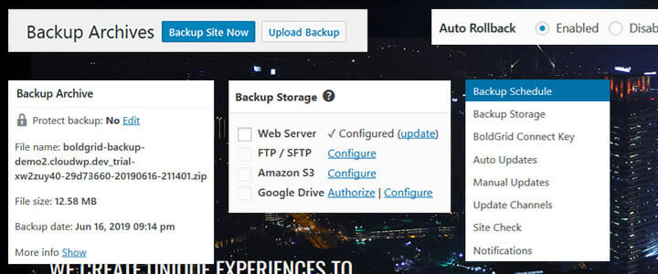 WordPress Backup plugin