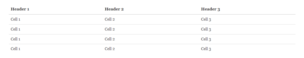 basic HTML table