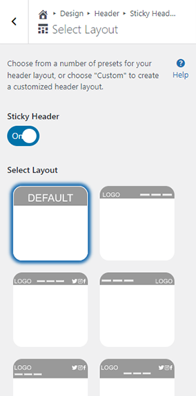 Sticky Header Layouts
