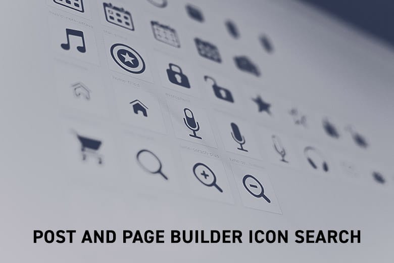Icon Search in the Post and Page Builder